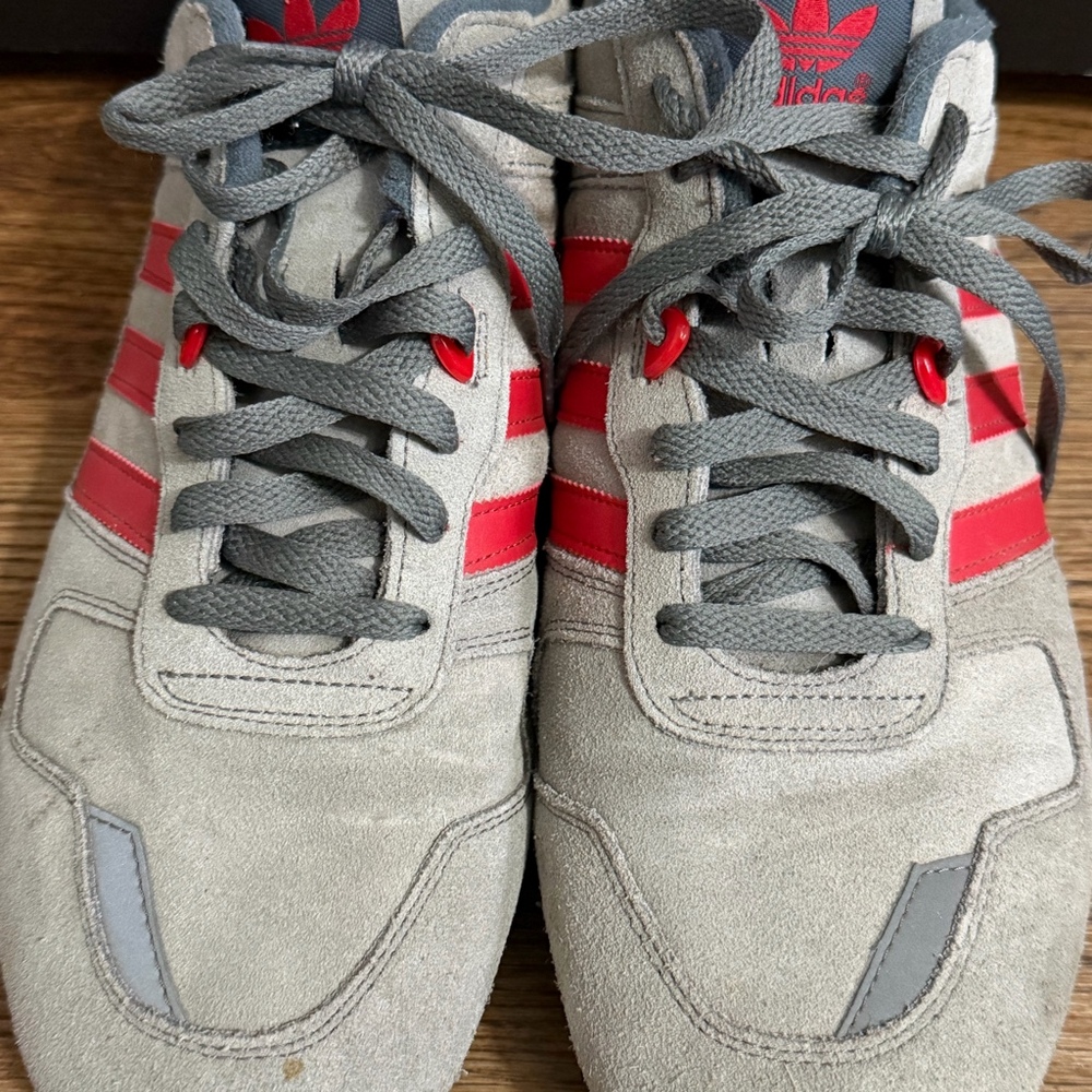 Adidas Originals ZX 700 Gray Red Suede Running Shoes Men’s 12 Casual